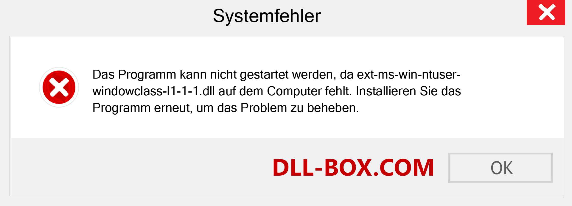 ext-ms-win-ntuser-windowclass-l1-1-1.dll-Datei fehlt?. Download für Windows 7, 8, 10 - Fix ext-ms-win-ntuser-windowclass-l1-1-1 dll Missing Error unter Windows, Fotos, Bildern