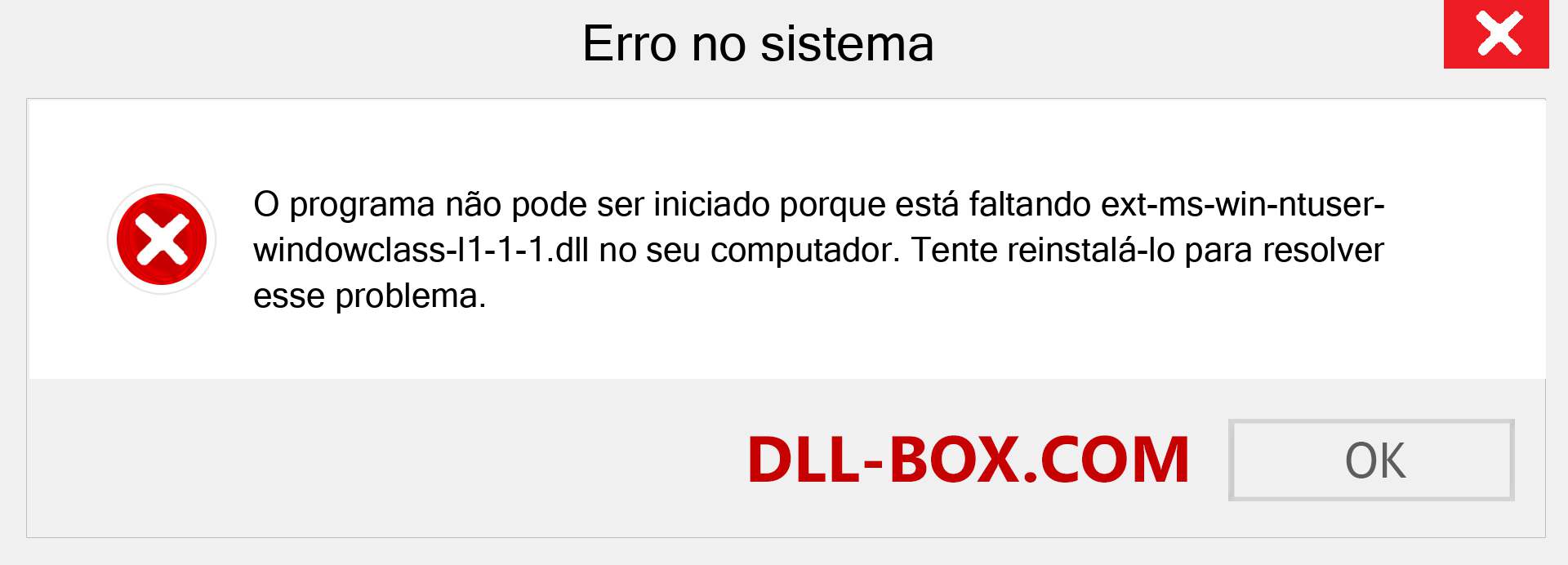 Arquivo ext-ms-win-ntuser-windowclass-l1-1-1.dll ausente ?. Download para Windows 7, 8, 10 - Correção de erro ausente ext-ms-win-ntuser-windowclass-l1-1-1 dll no Windows, fotos, imagens